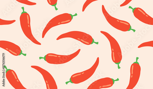 Cute spicy chili pattern background vector design
