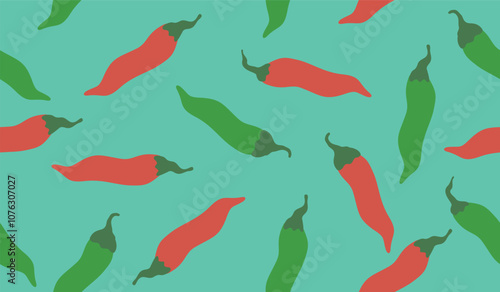 Cute spicy chili pattern background vector design