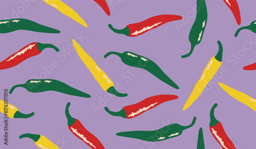 Cute spicy chili pattern background vector design