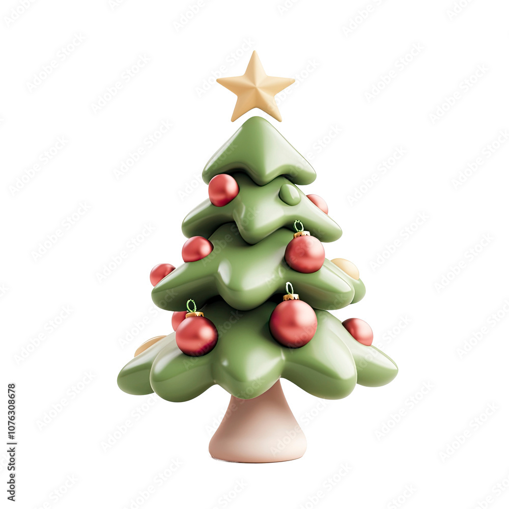 3d rendering christmas decorations on transparent background, ai 3d rendering christmas decorations on transparent background, ai