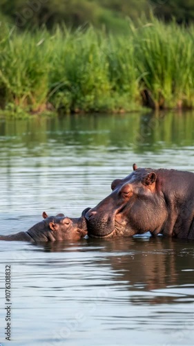 hippopotamus in water