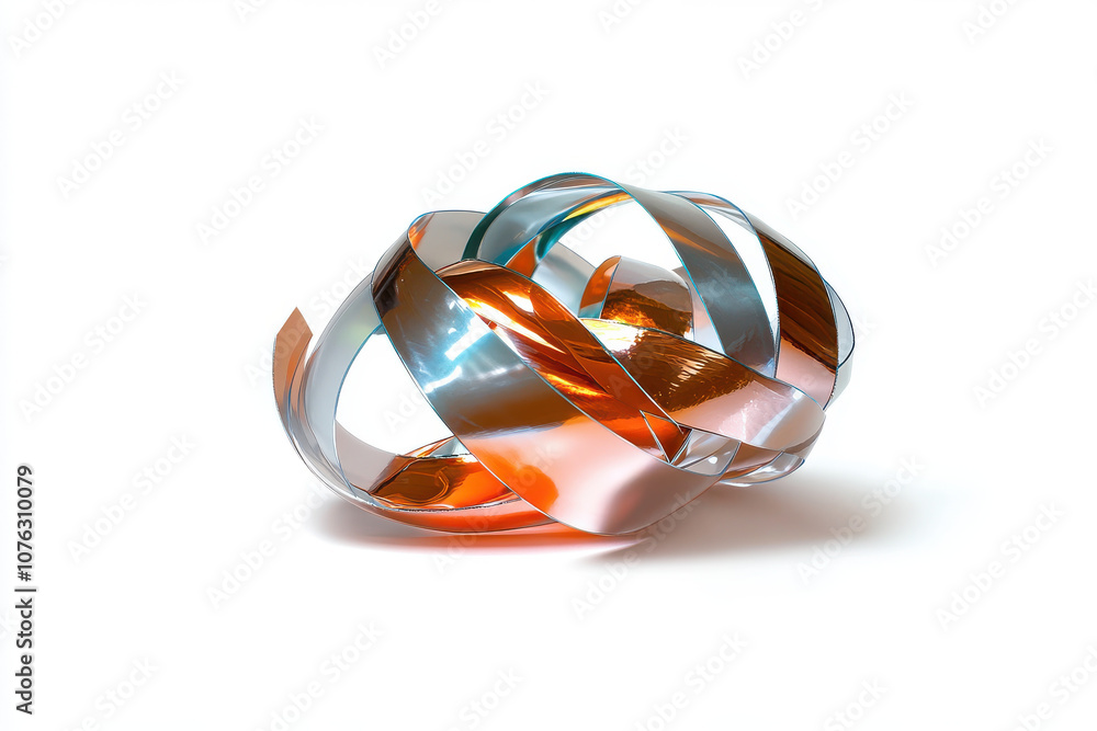 festive bundle of metallic streamers in vibrant colors, elegantly twisted and arranged on clean white background, creating modern and artistic display festive bundle of metallic streamers in vibrant colors, elegantly twisted and arranged on clean white background, creating modern and artistic display