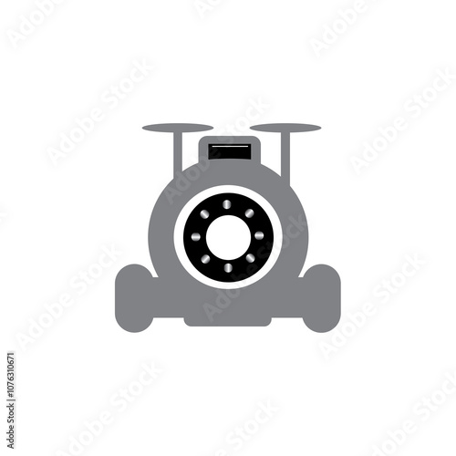 cctv security camera icon design train vector illustration