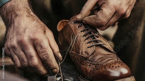 Craftsman Working on a Shoe