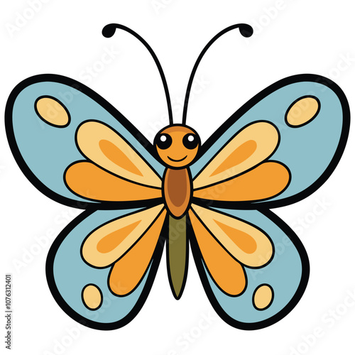 Common Buckeye butterfly vector illustrations on a white background.