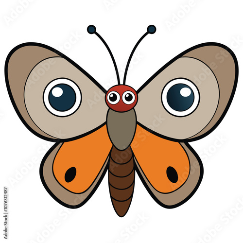 Common Buckeye butterfly vector illustrations on a white background.