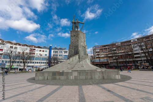 Monument to the Serbian warriors who died for freedom in the wars of 1912-1918, Soldier, aka Milutin, on the main square of Kralevo, Trg Srpskih Ratnika, photo