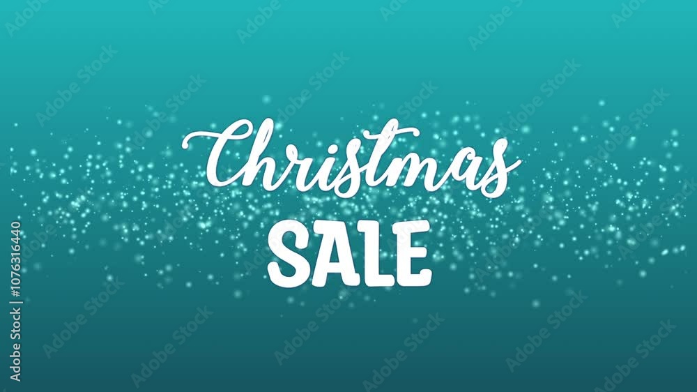 Animation of the words Christmas sale, blue background with white sequins with snow, happy new year, Christmas background Animation of the words Christmas sale, blue background with white sequins with snow, happy new year, Christmas background