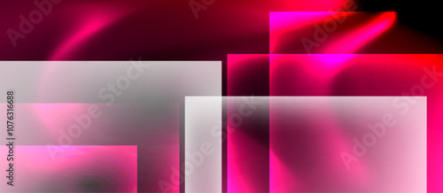 Dark neon colors with glass square shapes