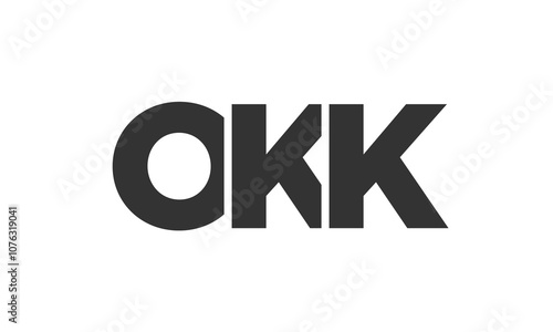 OKK logo design template with strong and modern bold text. Initial based vector logotype featuring simple and minimal typography. Trendy company identity.