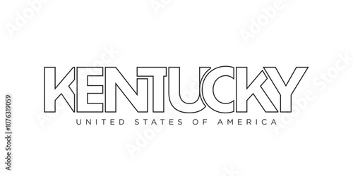 Kentucky, USA typography slogan design. America logo with graphic city lettering for print and web.