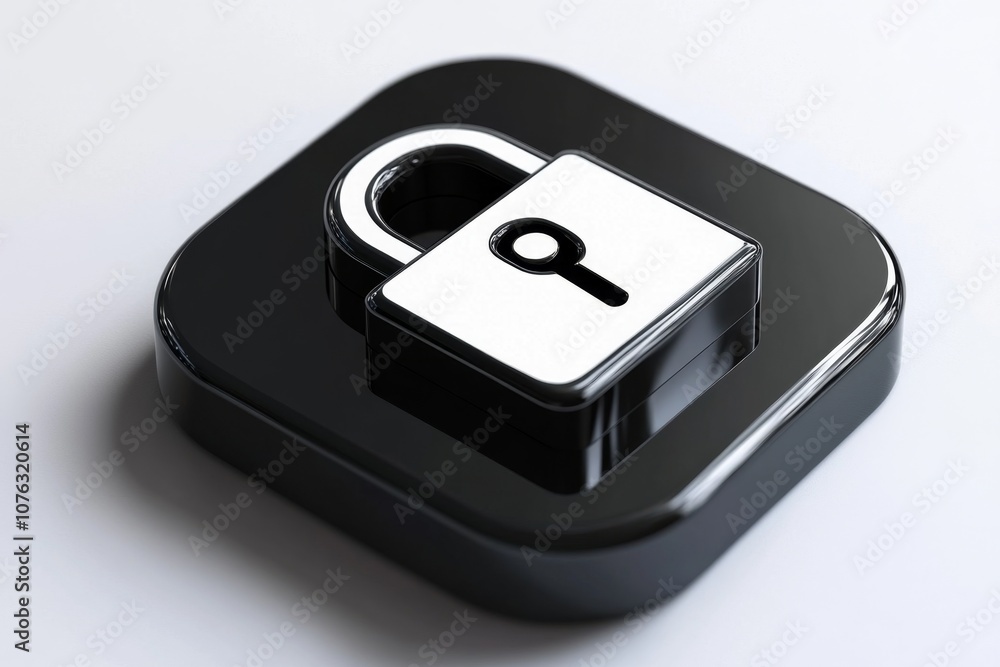 Lock icon in black and white minimalist style, capturing security with bold simplicity Lock icon in black and white minimalist style, capturing security with bold simplicity