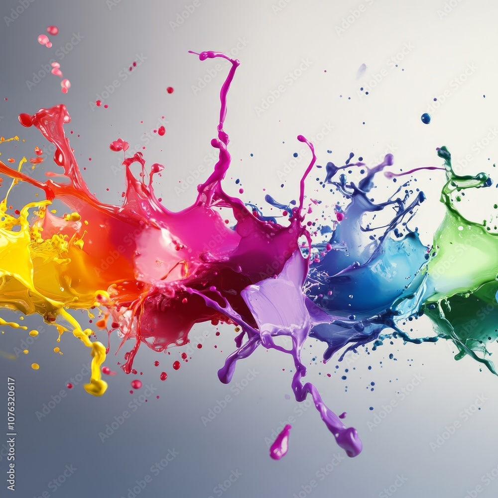 Fototapeta premium Vibrant Color Splash – Dynamic Abstract Paint Explosion Art