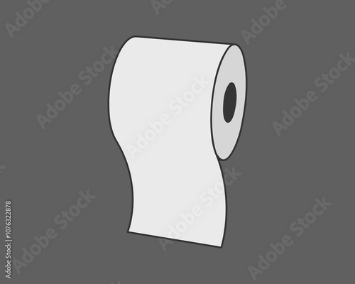 Toilet paper roll or tube icon design, template for wc. Bathroom hygiene icons, kitchen cleaning towel. Blank soft scroll product.