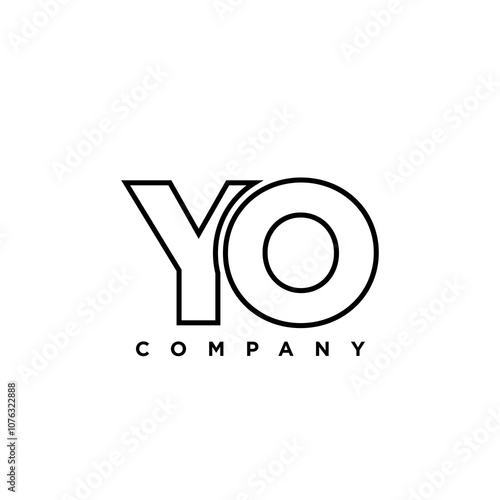 Letter Y and O, YO logo design template. Minimal monogram initial based logotype.