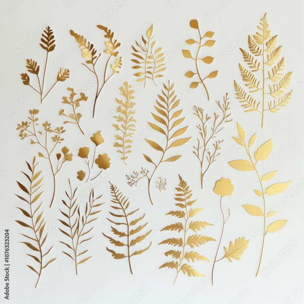 Gold Botanical Silhouettes Gold Botanical Silhouettes