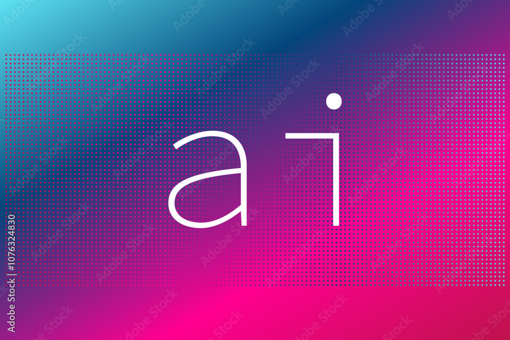 Artificial intelligence. Machine deep learning. Smart digital technology. Vector illustration for science, presentation, concept design, business, future. Gradient dotted pattern Artificial intelligence. Machine deep learning. Smart digital technology. Vector illustration for science, presentation, concept design, business, future. Gradient dotted pattern