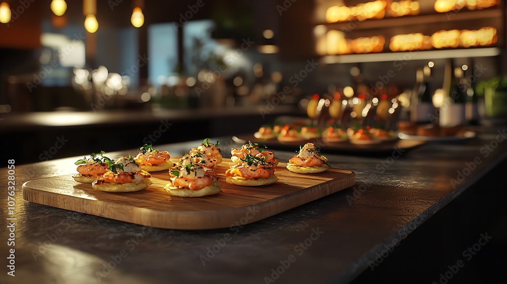 Fototapeta premium A table with a white plate of food and a wine glass