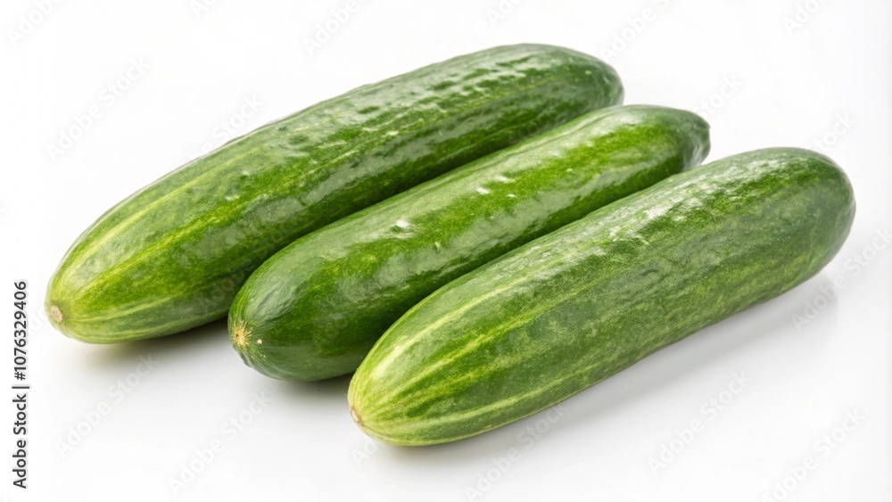 Fresh cucumbers isolated on white background. Clipping path Fresh cucumbers isolated on white background. Clipping path