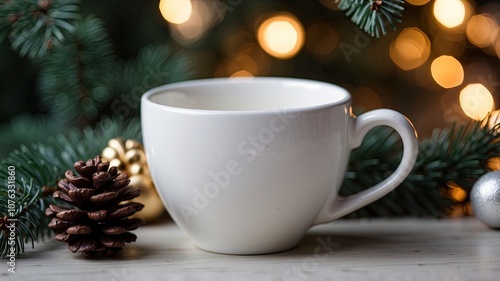 cup of coffee with christmas decorations