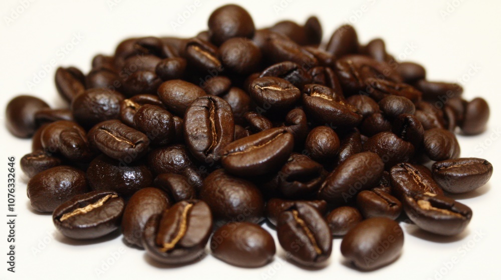 Coffee beans white background. Generative AI Coffee beans white background. Generative AI