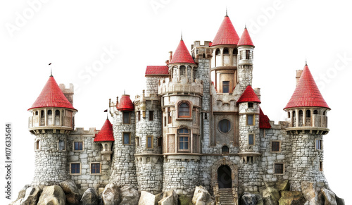 fairy tales castle isolated on transparent background