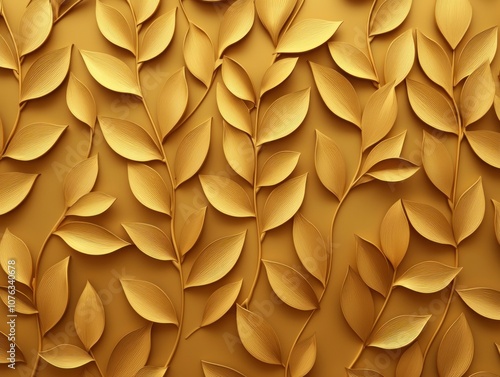 Explore the elegance of golden leaf patterns in contemporary design