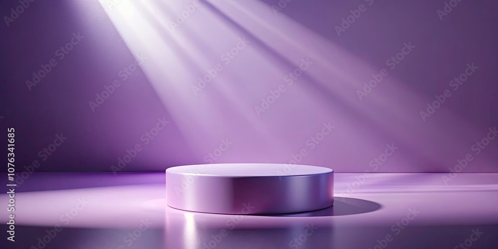 Abstract Modern Render with Pastel Violet Background and Bright Light on Cylinder Podium for Product Presentation, Minimalist Design, and Contemporary Aesthetic Abstract Modern Render with Pastel Violet Background and Bright Light on Cylinder Podium for Product Presentation, Minimalist Design, and Contemporary Aesthetic