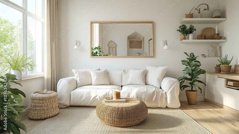 Obraz premium Minimalist Living Room Interior Design