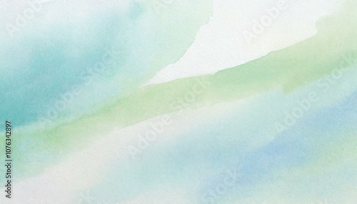 Wallpaper Mural Refreshing abstract watercolor painting in blue and green Torontodigital.ca