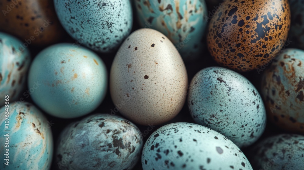 Fresh eggs nestled together. Generative AI Fresh eggs nestled together. Generative AI