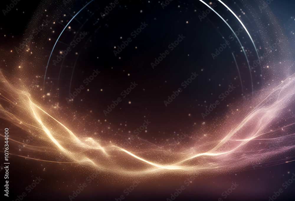 Obraz premium dark sound 3d pulse concept art wave big points particles abstract analysis three dimensional background circle rendering banner digital vibration