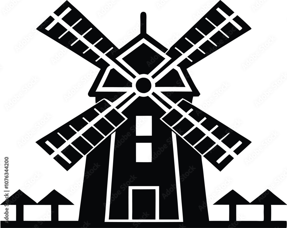 Windmill turbine silhouette vector turbine icon windmill icon Windmill turbine silhouette vector turbine icon windmill icon