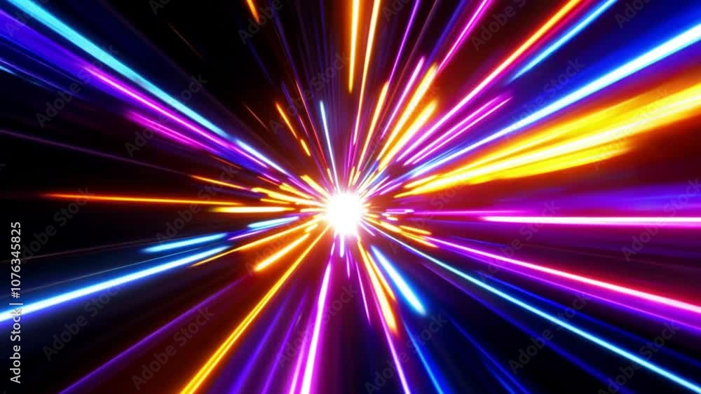 Explosive Neon Warp Drive Effect: Space Travel Vibes Explosive Neon Warp Drive Effect: Space Travel Vibes