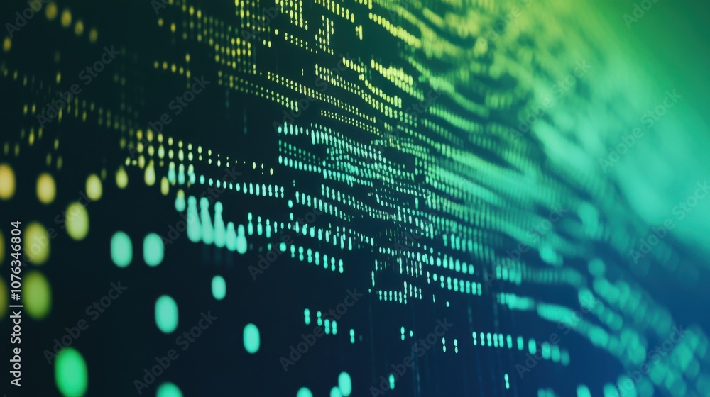 Digital screen background of binary code. Big data concept.