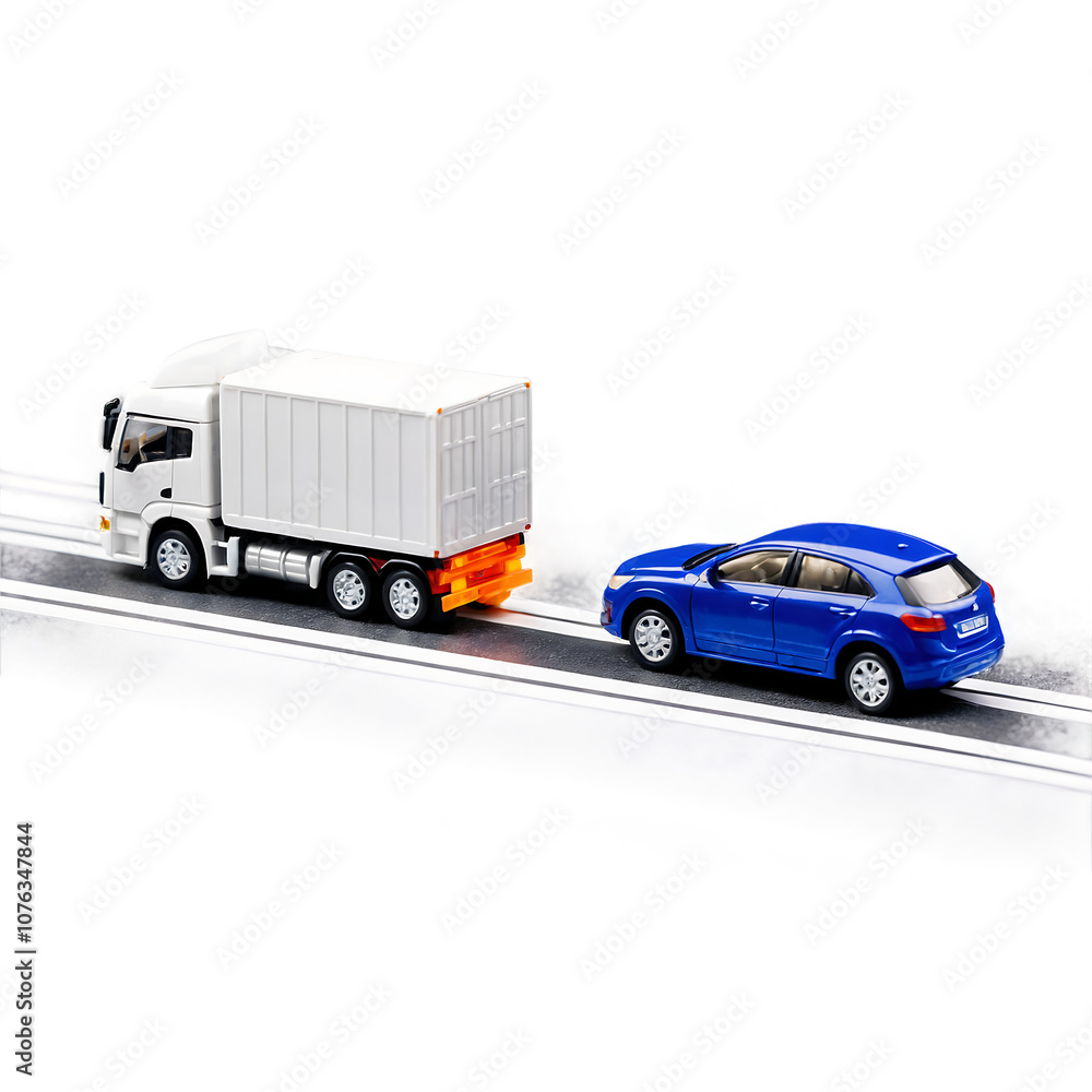 Miniature Truck on a Digital Map with Glowing Features for Transportation Concepts Miniature Truck on a Digital Map with Glowing Features for Transportation Concepts