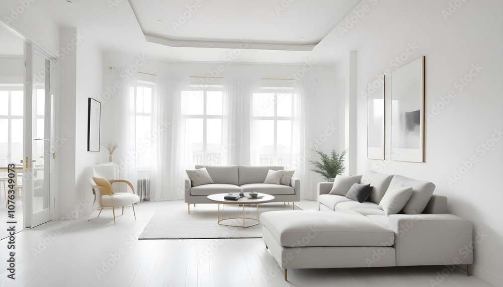 Fototapeta premium Photo interior modern design room 3d illustration