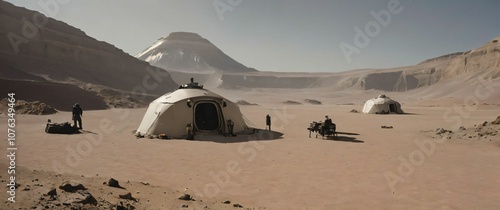 Base camp at the base of Olympus Mons photo