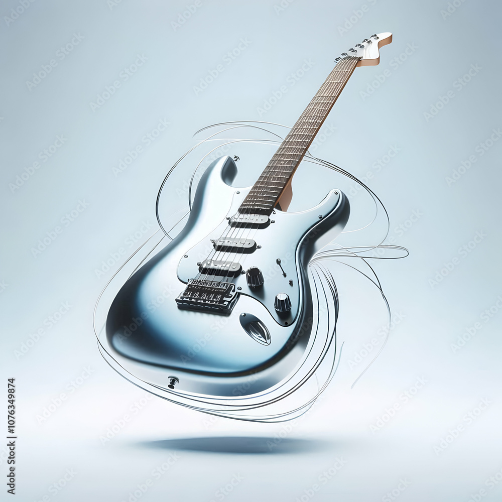 Obraz premium Electric guitar isolated generated ai.