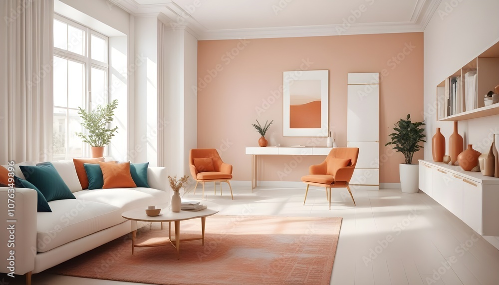Photo interior modern design room 3d illustration Photo interior modern design room 3d illustration