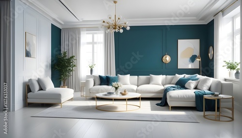 Photo interior modern design room 3d illustration