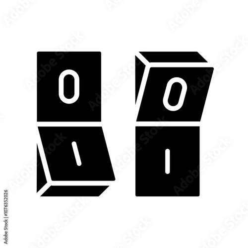 On and off icon vector. Switch illustration sign. Toggle symbol. Slider logo.