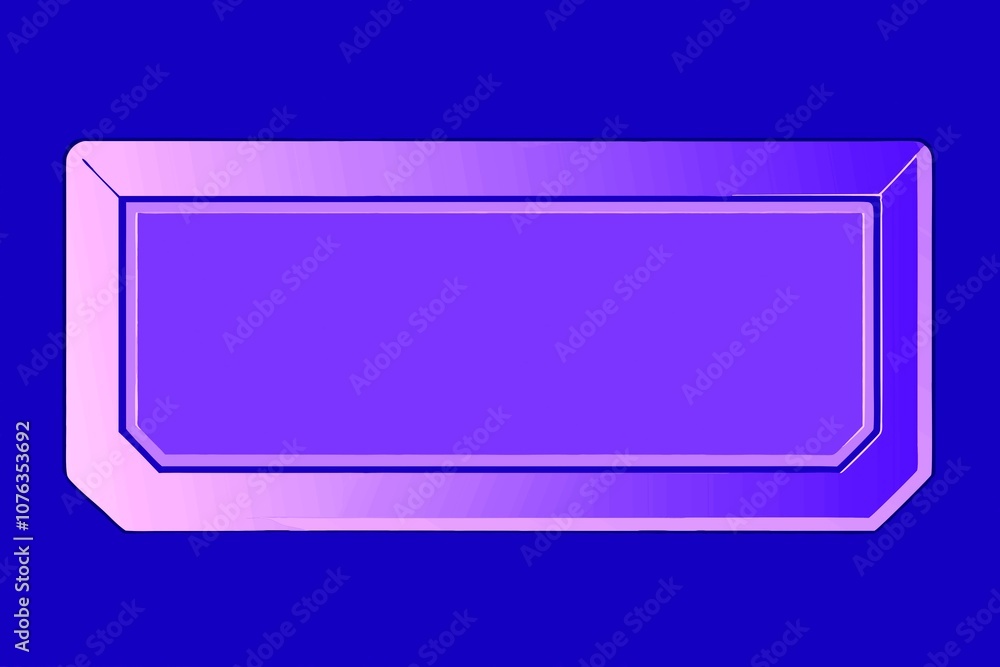 Purple gold plaque with place for text on blue wall Purple gold plaque with place for text on blue wall