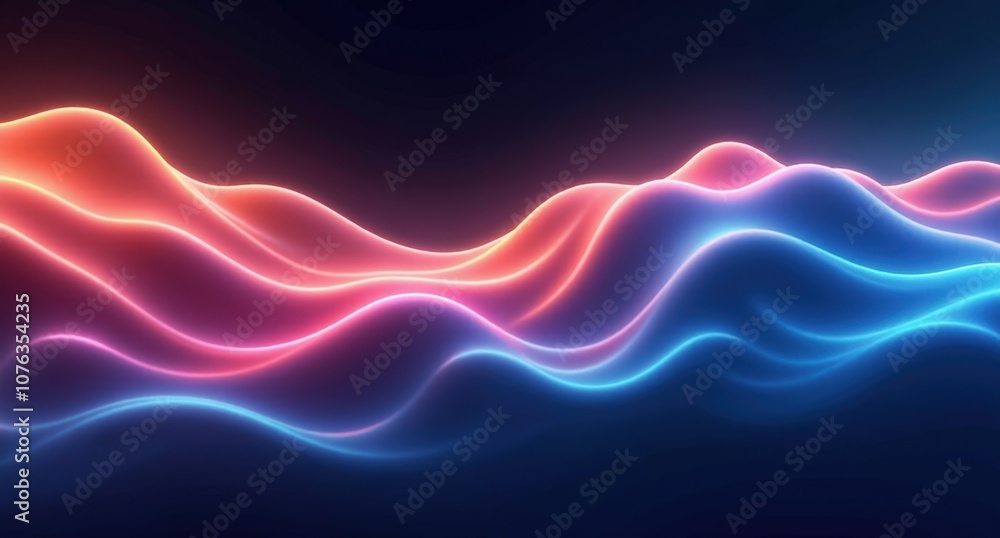 Apricot, pistachio, mauve, and royal blue gradients move fluidly over a dark background, creating a serene, dreamlike effect with undulating lines in Corona Renderer style. Apricot, pistachio, mauve, and royal blue gradients move fluidly over a dark background, creating a serene, dreamlike effect with undulating lines in Corona Renderer style.