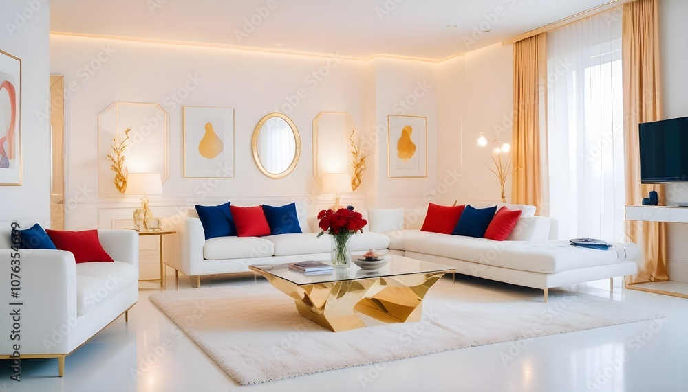 Fototapeta premium Photo interior modern design room 3d illustration