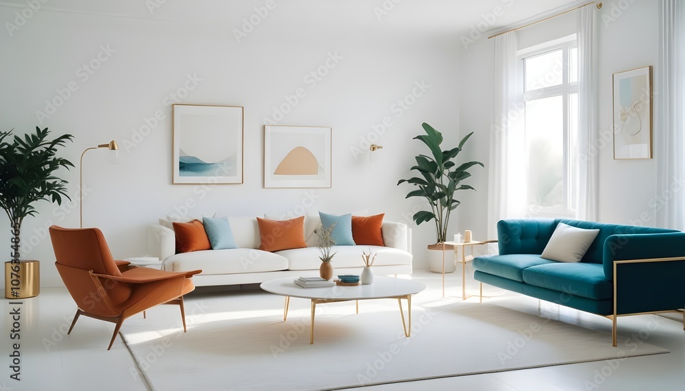 Fototapeta premium Photo interior modern design room 3d illustration