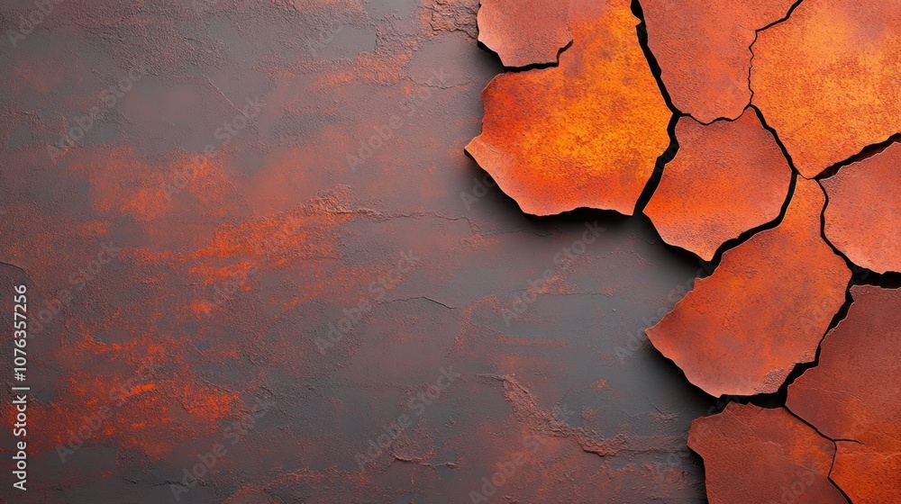 Naklejka premium Explore the intricate beauty of cracked earth textures in bold earthy tones for creative design projects