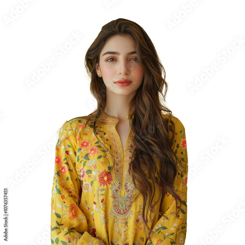 A woman showing signs of boredom on transparent background