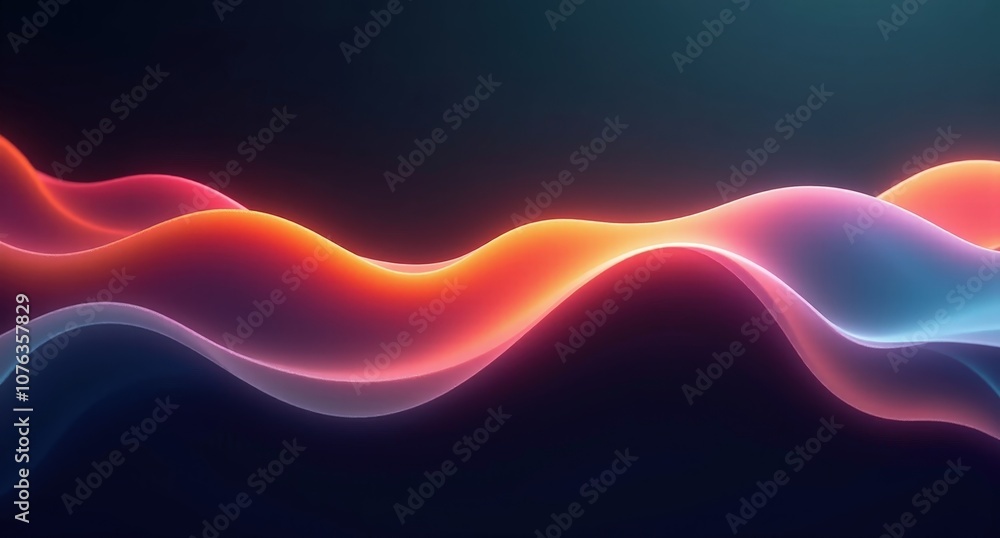 Ruby, olive, tangerine, and sky blue colors move with fluid motion across a dark background, creating a soft, abstract scene with undulating lines in Cinema 4D style. Ruby, olive, tangerine, and sky blue colors move with fluid motion across a dark background, creating a soft, abstract scene with undulating lines in Cinema 4D style.