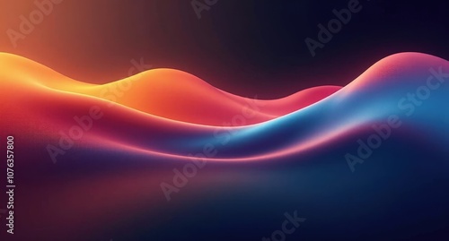Ruby, olive, tangerine, and sky blue colors move with fluid motion across a dark background, creating a soft, abstract scene with undulating lines in Cinema 4D style.